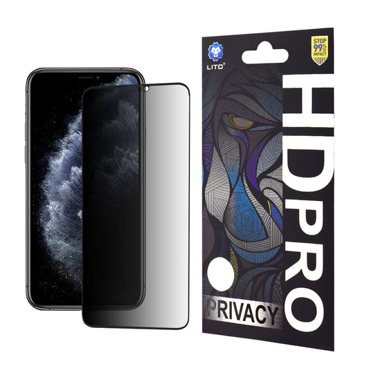 Protector de pantalla Privacy Lito HD Pro para Apple iPhone 11 Pro Max / XS Max, vidrio templado, adhesivo completo