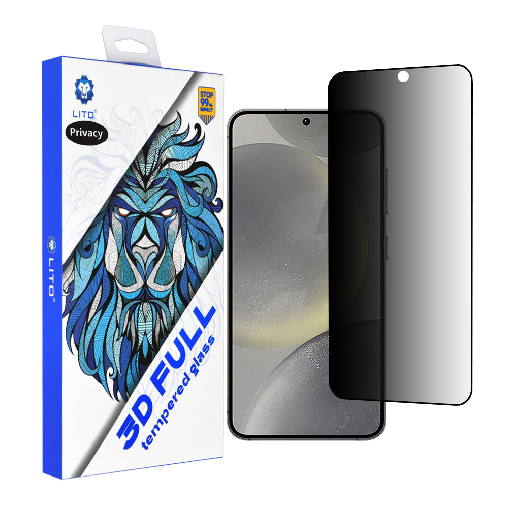 Protector de pantalla Privacy Lito para Samsung Galaxy S25 S931 / S24 S921, vidrio templado, adhesivo completo, 3D