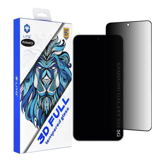 Protector de pantalla Privacy Lito para Samsung Galaxy S26, Cristal Templado, Full Glue, 3D