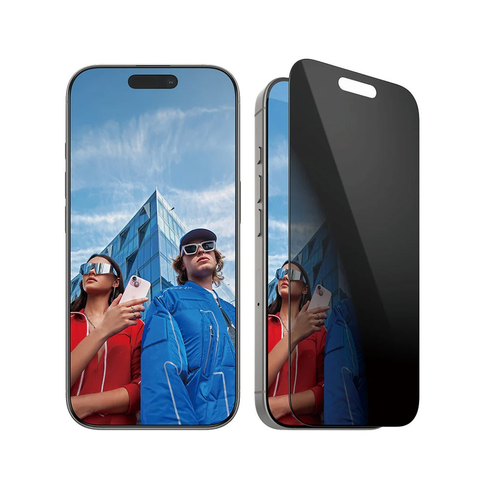 Protector de pantalla Privacy PanzerGlass Ultra-Wide Fit EasyAligner para Apple iPhone 16 Pro, Cristal Templado, Full Glue
