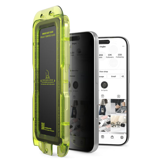 Privacy Screen Protector Ringke Easy Slide for Apple iPhone 18 Pro, Tempered Glass, Full Glue, Set of 2 pieces