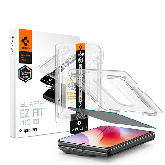 Protector de pantalla Privacy Spigen GlastR EZ FIT Pro HD para Apple iPhone Duo, Vidrio templado, Pegamento completo AGL12016