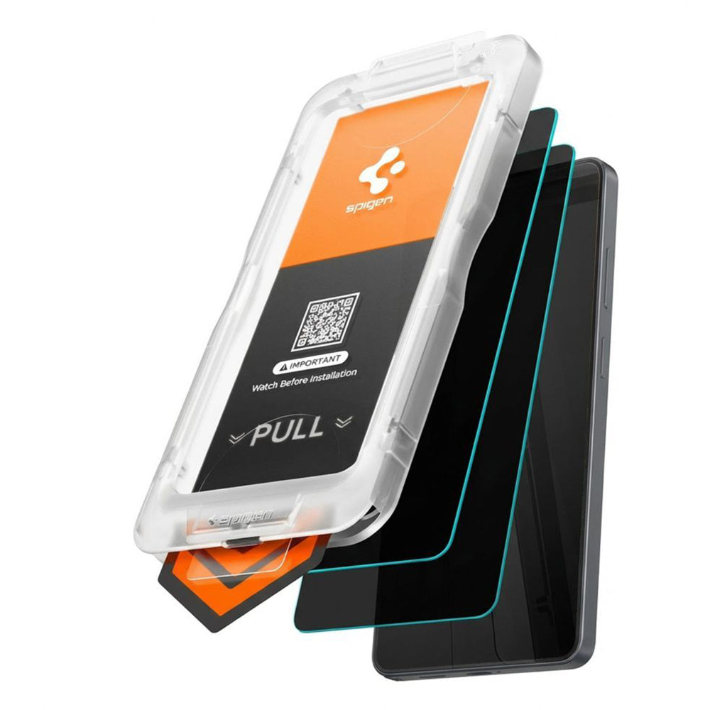 Protector de pantalla Privacy Spigen GlastR EZ FIT Pro HD para Samsung Galaxy S26 Plus S947, Cristal Templado, Full Glue, Set de 2 piezas AGL11085