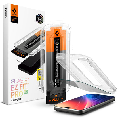 Protector de pantalla Privacy Spigen GlastR EZ FIT Pro para Apple iPhone 17 Pro / 17 / 16 Pro, Cristal Templado, Full Glue