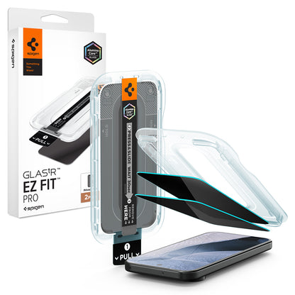 Protector de pantalla Privacy Spigen GlastR EZ FIT Pro para Google Pixel 11 / 10, Vidrio templado, Pegamento completo, Set de 2 piezas AGL11546