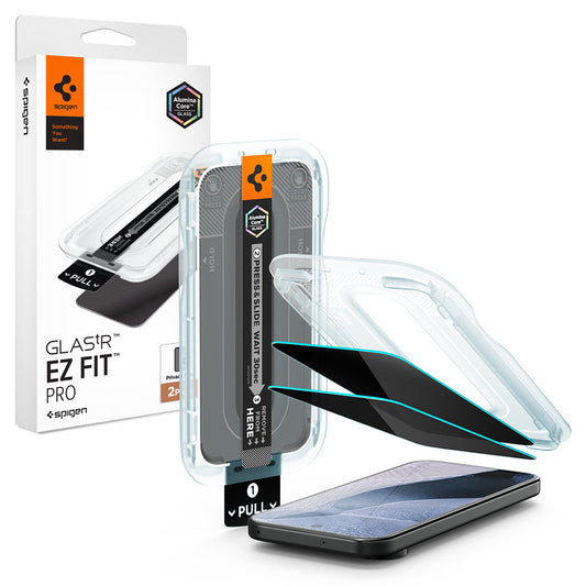 Spigen GlastR EZ FIT Pro Privacy Screen Protector for Google Pixel 11 / 10, Tempered Glass, Full Glue, Set of 2 pieces AGL11546