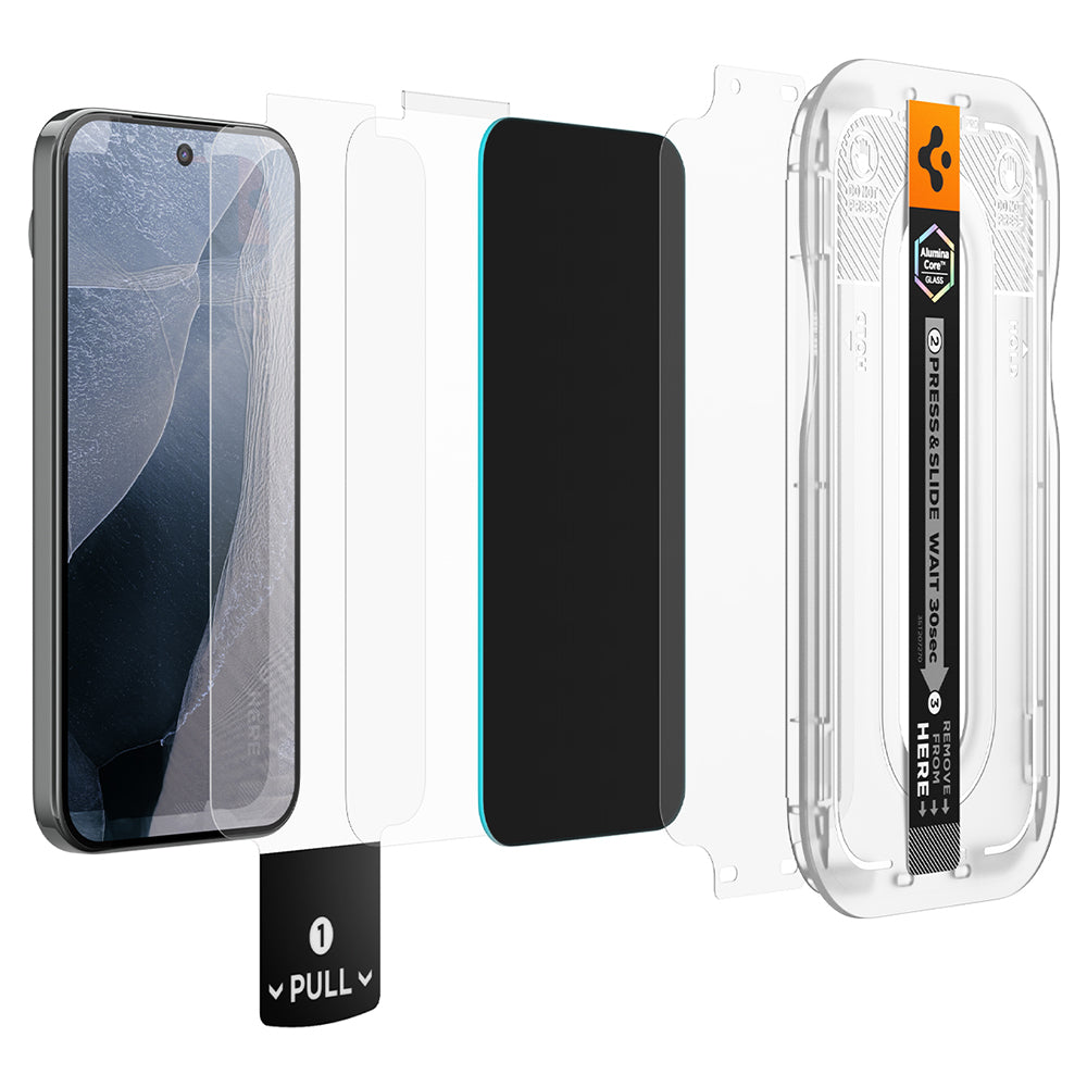 Protector de pantalla Privacy Spigen GlastR EZ FIT Pro para Google Pixel 11 Pro / 10 Pro, Vidrio Templado, Pegamento Completo, Set de 2 piezas AGL11481