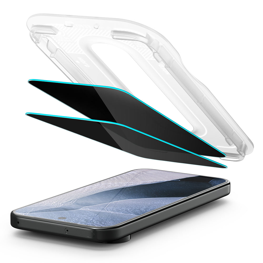 Protector de pantalla Privacy Spigen GlastR EZ FIT Pro para Google Pixel 11 Pro XL, Vidrio templado, Pegamento completo, Set de 2 piezas AGL11486
