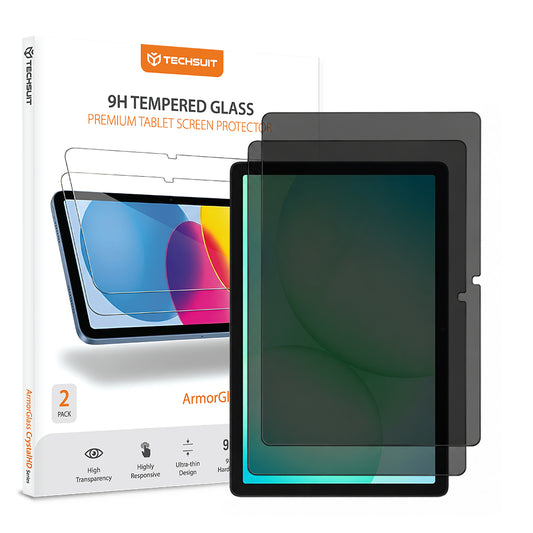 Protector de pantalla Privacy Techsuit ArmorGlass CrystalHD para Samsung Galaxy Tab A11+ / Tab A9+, Vidrio templado, Pegamento completo, Set de 2 piezas