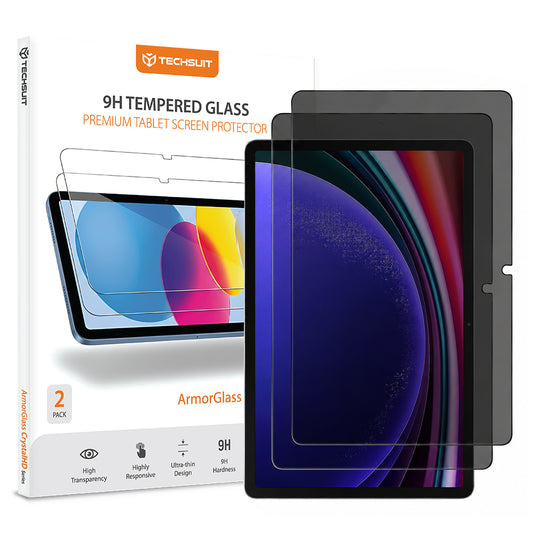 Protector de pantalla Privacy Techsuit ArmorGlass CrystalHD para Samsung Galaxy Tab S10 Lite, vidrio templado, adhesivo completo, juego de 2 piezas