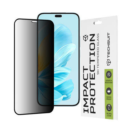 Protector de pantalla Privacy Techsuit para Honor 200 Lite, vidrio templado, adhesivo completo, 111D
