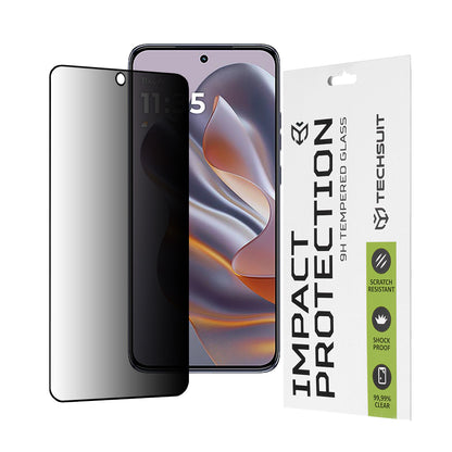 Protector de pantalla Privacy Techsuit para Motorola Edge 50 Neo, vidrio templado, adhesivo completo, 111D