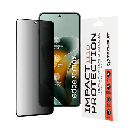 Protector de pantalla Privacy Techsuit para Motorola Edge 70 Max, vidrio templado, adhesivo completo, 111D