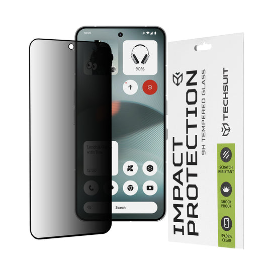 Protector de pantalla Privacy Techsuit para Nothing Phone (3), vidrio templado, adhesivo completo, 111D