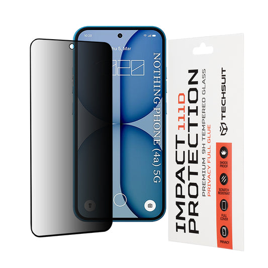 Protector de pantalla Privacy Techsuit para Nothing Phone (4a), Cristal Templado, Full Glue, 111D