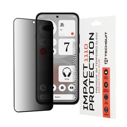 Protector de pantalla Privacy Techsuit para Nothing Phone (4b), vidrio templado, adhesivo completo, 111D