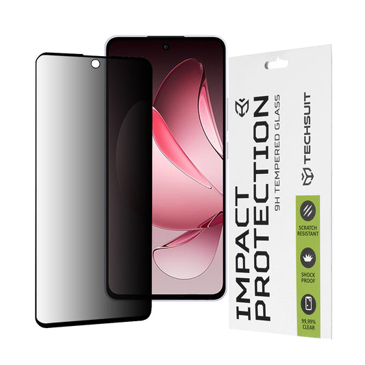 Protector de pantalla Privacy Techsuit para Oppo Reno13 FS 5G / Reno13 F 4G / Reno13 F, vidrio templado, adhesivo completo, 111D