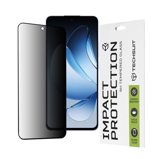 Protector de pantalla Privacy Techsuit para Oppo Reno13, vidrio templado, adhesivo completo, 111D