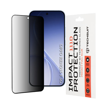 Protector de pantalla Privacy Techsuit para Oppo Reno15 FS / Reno15 F, Cristal Templado, Full Glue, 111D