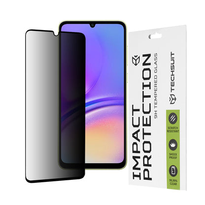Protector de pantalla Privacy Techsuit para Samsung Galaxy A05s A057 / A05 A055, vidrio templado, adhesivo completo, 111D