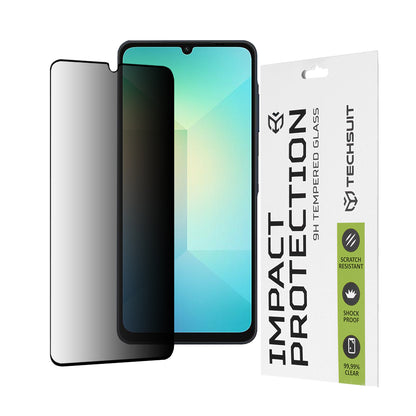 Protector de pantalla Privacy Techsuit para Samsung Galaxy A06 A065, vidrio templado, adhesivo completo, 111D