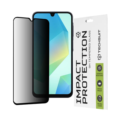 Protector de pantalla Privacy Techsuit para Samsung Galaxy A16 5G A166 / A16 4G A165, vidrio templado, adhesivo completo, 111D