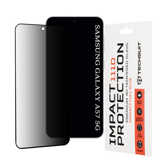 Protector de pantalla Privacy Techsuit para Samsung Galaxy A57 5G, Cristal Templado, Full Glue, 111D