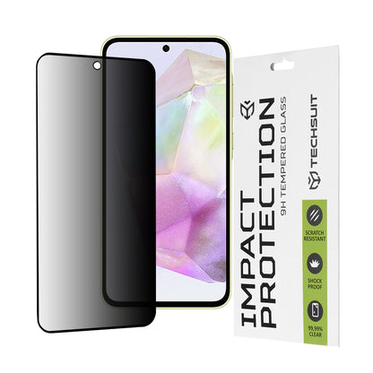 Protector de pantalla Privacy Techsuit para Samsung Galaxy M56 M566 / M35 / A55 5G A556 / A35 5G A356, vidrio templado, adhesivo completo, 111D