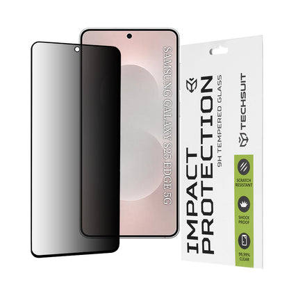 Protector de pantalla Privacy Techsuit para Samsung Galaxy S25 Edge S937, vidrio templado, adhesivo completo, 111D