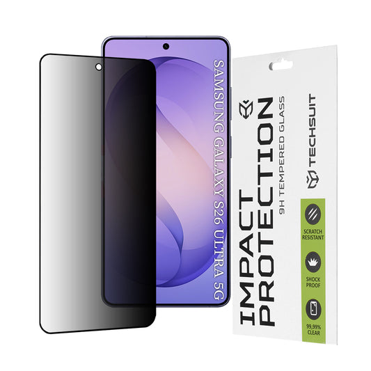 Protector de pantalla Privacy Techsuit para Samsung Galaxy S26 Ultra, Cristal Templado, Full Glue, 111D