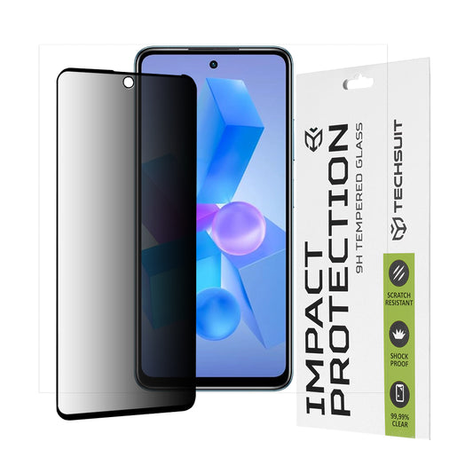 Protector de pantalla Privacy Techsuit para Tecno Spark 20 Pro / Pova 5 Pro / Hot 40 / Hot 40 Pro, vidrio templado, adhesivo completo, 111D