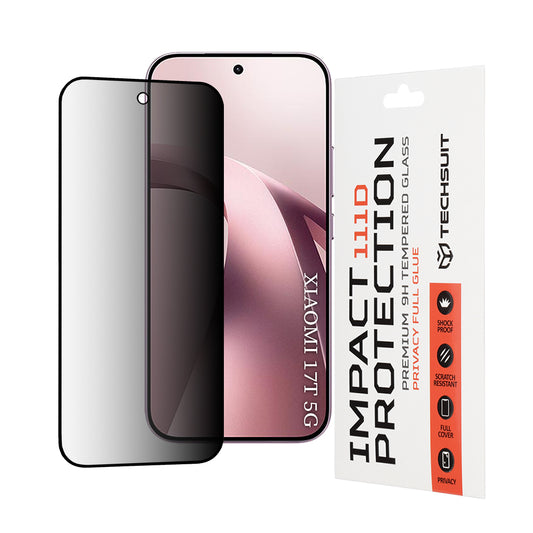 Protector de pantalla Privacy Techsuit para Xiaomi 17T, vidrio templado, adhesivo completo, 111D