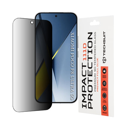 Protector de pantalla Privacy Techsuit para Xiaomi Poco F8 Ultra, Cristal Templado, Full Glue, 111D