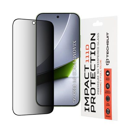 Protector de pantalla Privacy Techsuit para Xiaomi Poco F9 Pro, vidrio templado, adhesivo completo, 111D