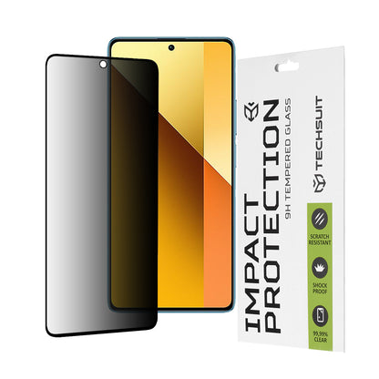 Protector de pantalla Privacy Techsuit para Xiaomi Redmi Note 13 5G, vidrio templado, adhesivo completo, 111D
