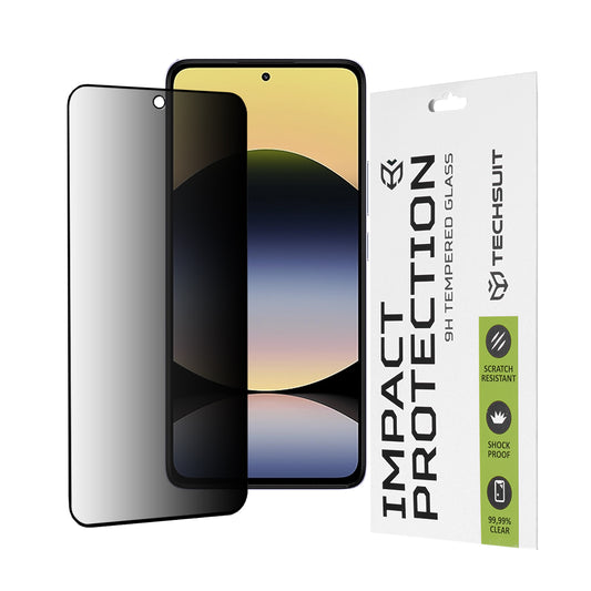 Protector de pantalla Privacy Techsuit para Xiaomi Redmi Note 14 4G (Estándar), Vidrio Templado, Pegamento Completo, 111D