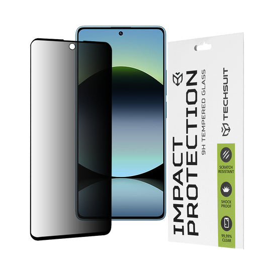 Protector de pantalla Privacy Techsuit para Xiaomi Redmi Note 14S, vidrio templado, adhesivo completo, 111D