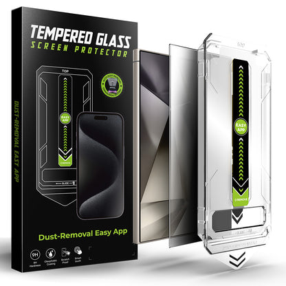 Protector de pantalla Privacy Techsuit TitanGlass CrystalHD para Samsung Galaxy S24 Ultra S928, Vidrio templado, Pegamento completo