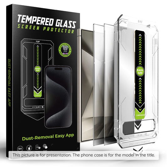 Protector de pantalla Privacy Techsuit TitanGlass CrystalHD para Samsung Galaxy S25+ S936 / S24+ S926, Vidrio templado, Pegamento completo, Set de 2 piezas