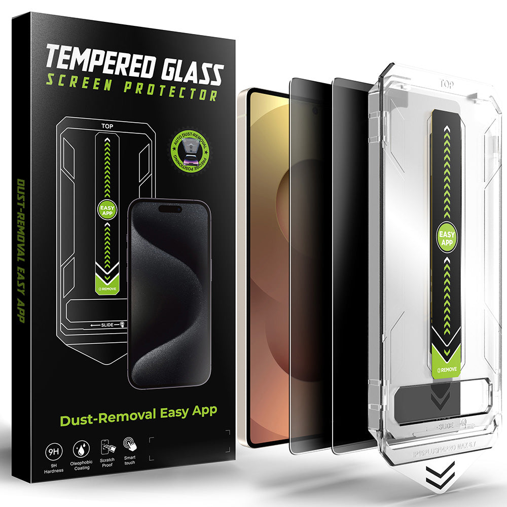 Protector de pantalla Privacy Techsuit TitanGlass CrystalHD para Samsung Galaxy S25 Ultra S938, Vidrio Templado, Pegamento Completo, Set de 2 piezas