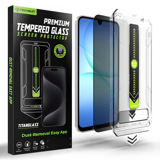 Protector de pantalla Privacy Techsuit TitanGlass CrystalHD para Samsung Galaxy A17 5G / A16 5G A166, Vidrio templado, Pegamento completo