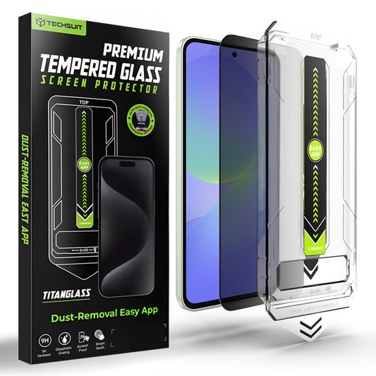 Protector de pantalla Privacy Techsuit TitanGlass CrystalHD para Samsung Galaxy A37 5G / A36 A366, Vidrio templado, Pegamento completo