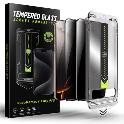 Protector de pantalla Privacy Techsuit TitanGlass para Apple iPhone 11 / XR, Vidrio templado, Pegamento completo, Set de 2 piezas