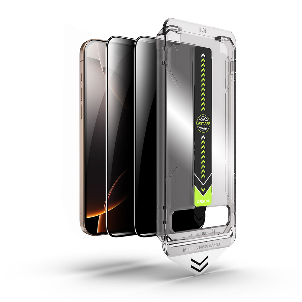 Protector de pantalla Privacy Techsuit TitanGlass para Apple iPhone 11 / XR, Vidrio templado, Pegamento completo, Set de 2 piezas