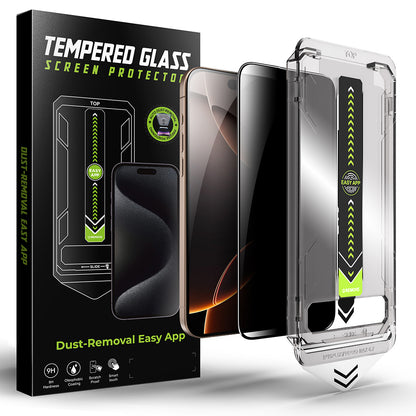 Protector de pantalla Privacy Techsuit TitanGlass para Apple iPhone 14 Plus / 13 Pro Max, Vidrio templado, Pegamento completo