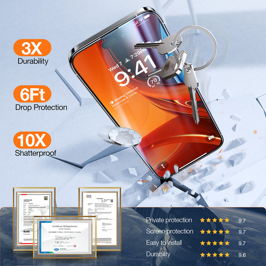 Protector de pantalla Privacy Torras GlassGo Epic para Apple iPhone 15 Pro Max, Cristal Templado, Full Glue