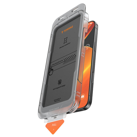 Folie de protección Pantalla Privacy Torras GlassGo Install Master para Apple iPhone 17 Pro Max, Cristal Templado, Full Glue