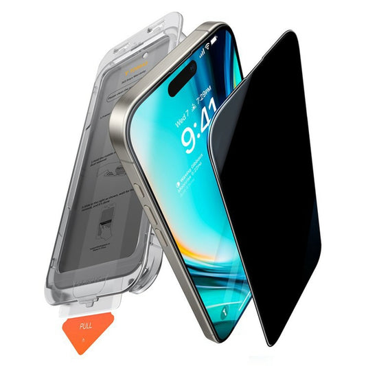 Protector de pantalla Privacy Torras GlassGo Install Master para Apple iPhone 17 Pro, Cristal Templado, Full Glue
