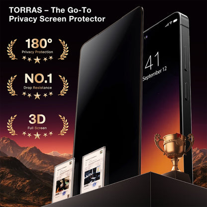 Protector de pantalla Privacy Torras GlassGo Install Master para Samsung Galaxy S26 Ultra S948, Cristal Templado, Full Glue