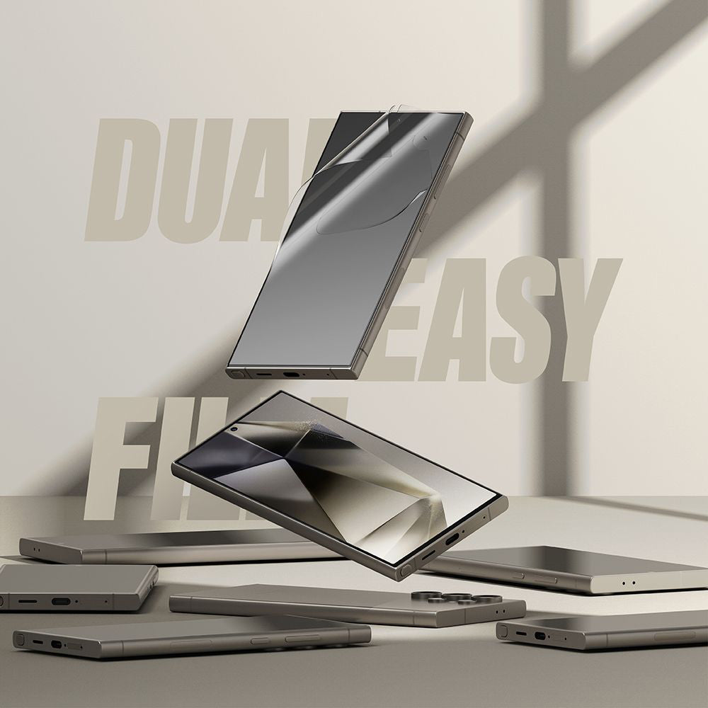 Protector de pantalla Ringke Dual Easy para Samsung Galaxy S24 Ultra S928, Plástico, Set de 2 piezas